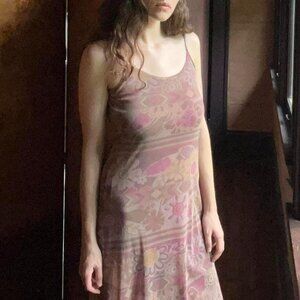 vintage y2k mesh floral maxi dress